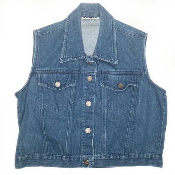 KZK Jackets & Blazers - KZK‎ 90s Vintage Denim Button Front Vest
